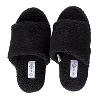 black teddy slide slippers