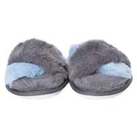 purple faux fur x-band slide slippers