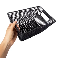 woven twisted paper rope storage basket 12in x 8in