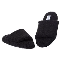 black teddy slide slippers