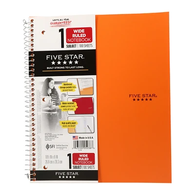 Mead® Five Star® 1 Subject Wide Ruled Trendy Notebook