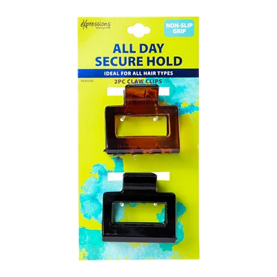 expressions® rectangle claw clip 2-pack