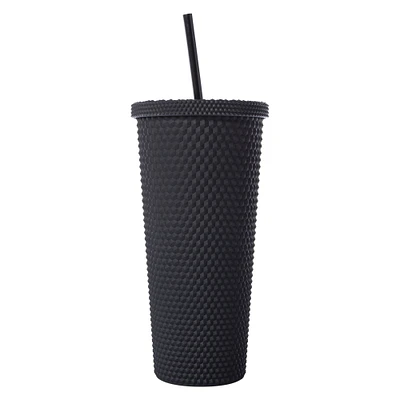 Studded Tumbler With Straw 24oz