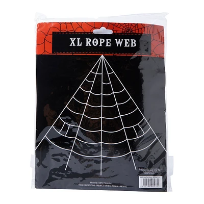 XL halloween spider web rope decoration 16ft x 15.75ft