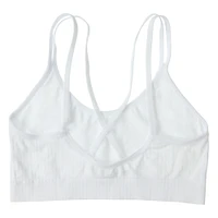 juniors white seamless ribbed bralette