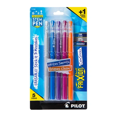 pilot® frixion ball® color sticks erasable gel ink pens 5-count