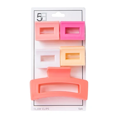 claw clips 5-pack - bright pink