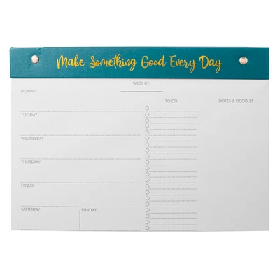 desk notepad with gold foil 10in x 7.25in - weekly planner
