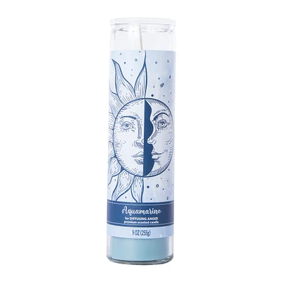aquamarine premium scented pillar candle 9oz