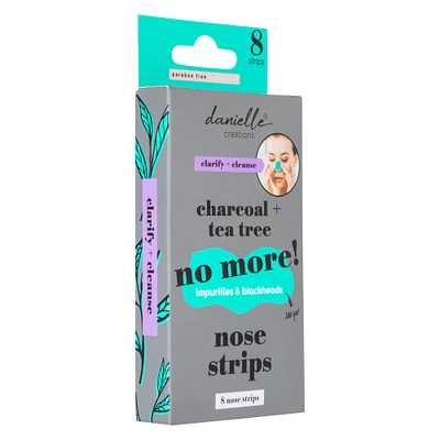 danielle® charcoal + tea tree nose strips 8-count