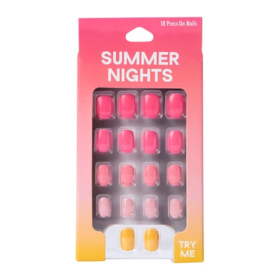summer nights press-on nails 18-piece set