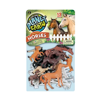 explore planet earth realistic horses 15-piece toy set