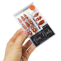 pretty woman faux nails 24-piece set with nail glue - cow print