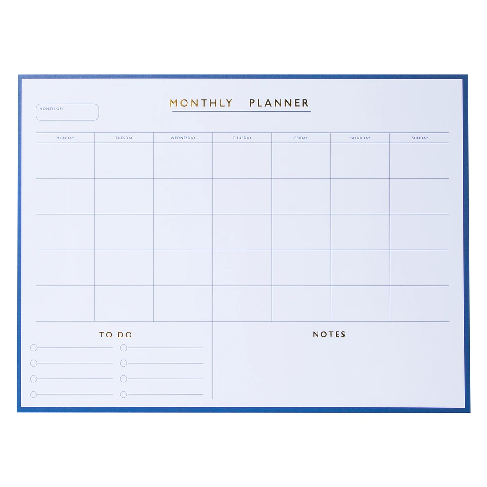 monthly planner calendar & to do list 14in x 10.5in