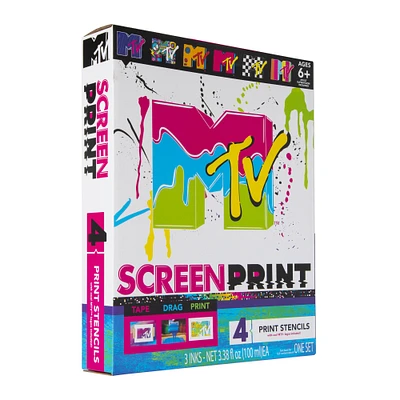 mtv™ screen print craft kit with 4 stencils & ink