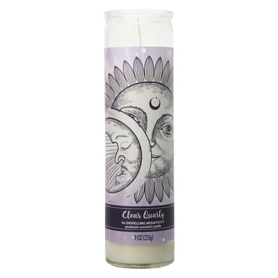 scented pillar candle 9oz - clear quartz