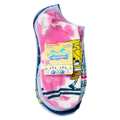 juniors spongebob squarepants™ tie dye low-cut socks, 5 pairs