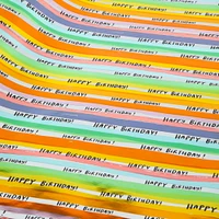 foil rainbow stripe 'happy birthday' wrapping paper roll 4ft x 30in