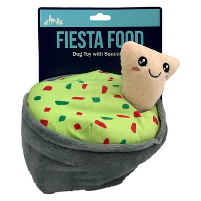 chips & guac plush dog toy with squeaker
