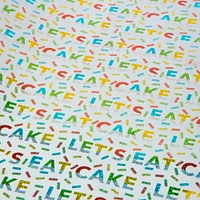 'let them eat cake' foil gift wrapping paper 4ft x 30in
