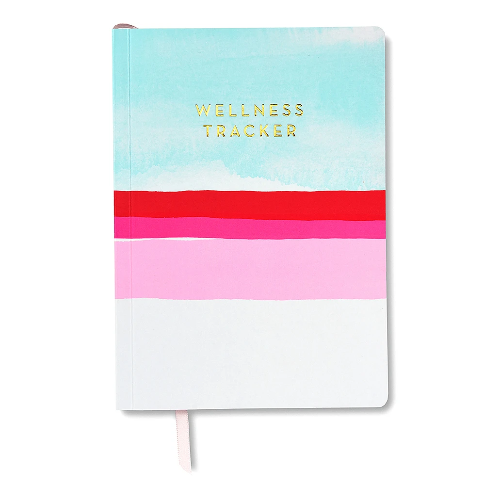 wellness tracker journal with gold foil 5in x 8in