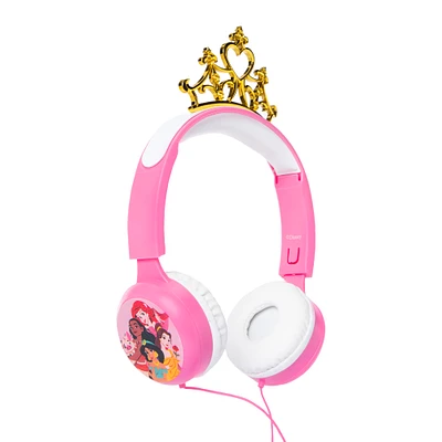 Disney Princess tiara kid-safe headphones with mic