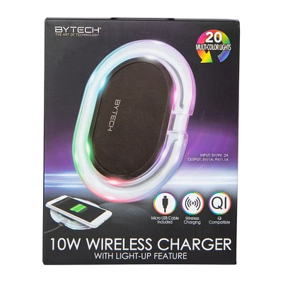 10W multicolor LED wireless charger