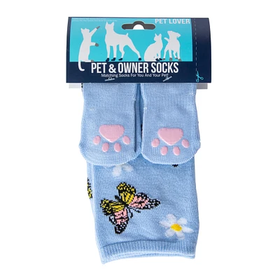 paw print pet & owner socks matching set