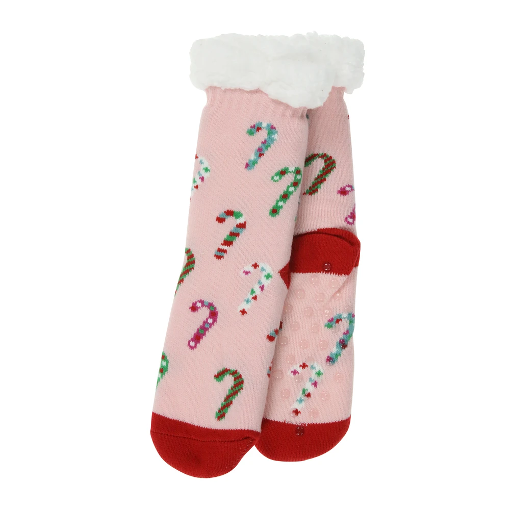 ladies holiday sherpa slipper socks