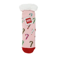 ladies holiday sherpa slipper socks