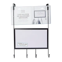 over-the-door dry erase board w/ hooks 13in x 20in