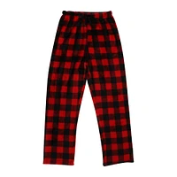 juniors red & black buffalo plaid flannel lounge pants