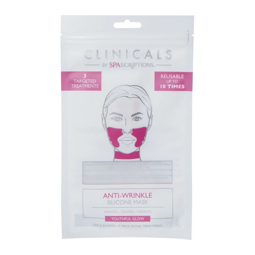 clinicals by spascriptions™ reusable anti-wrinkle silicone mask set