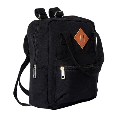top handle mini backpack - black