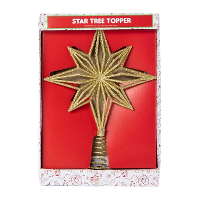 glitter star tree topper 9.25in