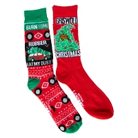 2-pack young mens holiday movie crew socks
