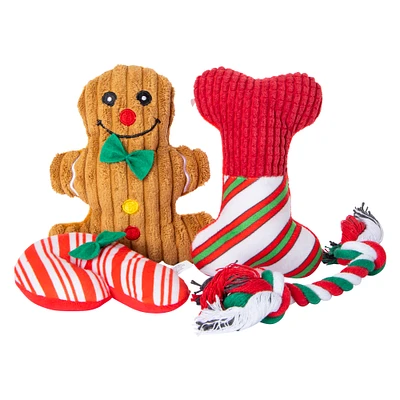 holiday dog toy stocking
