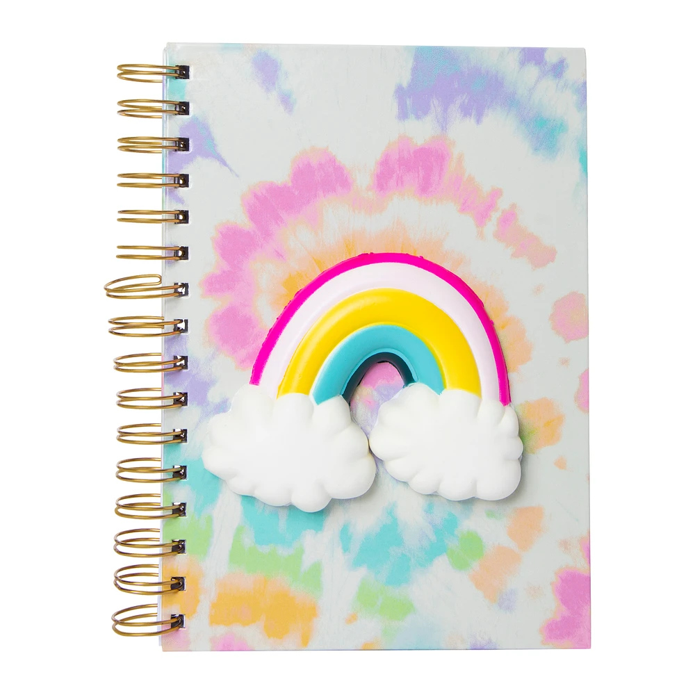 squishy rainbow spiral journal 6.5in x 8.26in