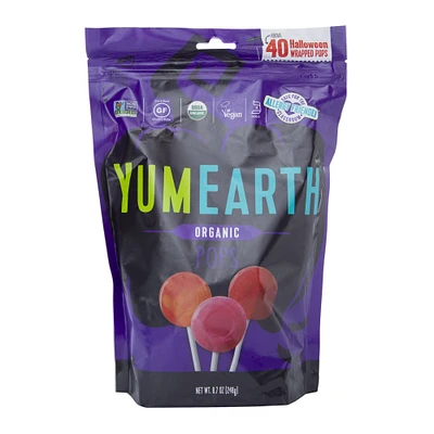 yumearth organic pops halloween candy 40-count