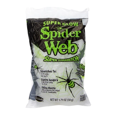 super stretch spider web glow in the dark decoration 13ft