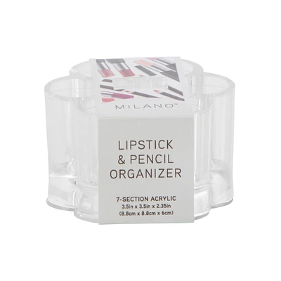milano™ 7-section acrylic lipstick & pencil makeup organizer