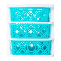 woven stackable 3-drawer mini organizer 7.5in x 6.3in