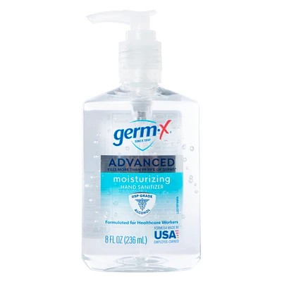germ-x® advanced moisturizing hand sanitizer pump dispenser 8.07oz