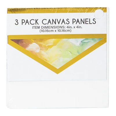 3-pack canvas panels 4in x 4in