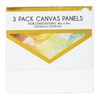 3-pack canvas panels 4in x 4in