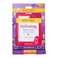 burt's bees® me moment duo hydrating sheet mask with watermelon & watermelon lip balm
