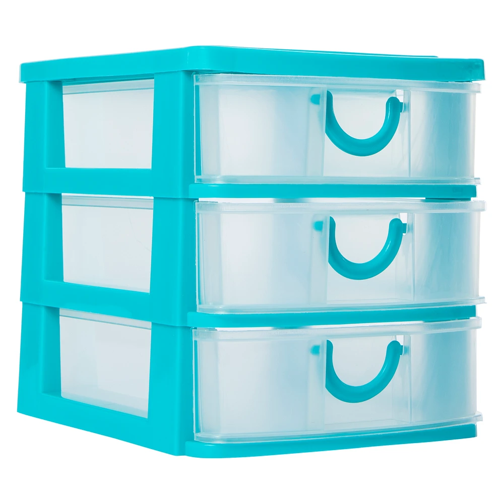 stackable 3-drawer mini organizer 7.5in x 6.3in