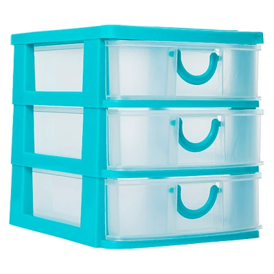 stackable 3-drawer mini organizer 7.5in x 6.3in