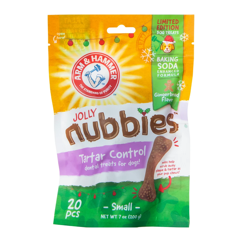 arm & hammer® limited edition nubbies holiday dental dog treats 20-pieces