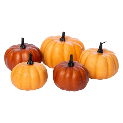 5-count decorative pumpkins, sizes vary